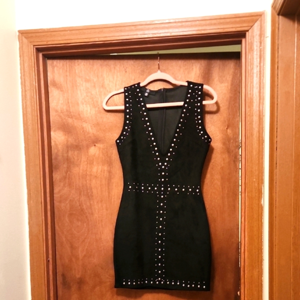 Elegant Black Studded Dress